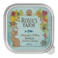 Rosie's Farm Adult Saver Pack Trays 48 X 100g -Perfect Care Shop 106404 pla rosie sfarm cats salmon chicken 100g 4