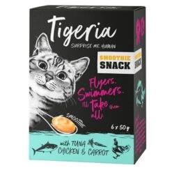 Tigeria Smoothie Snacks Saver Pack 24 X 50g -Perfect Care Shop 149501 pla tigeria smothie tunachickencarrot 6x50g 5