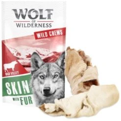 4 X Wolf Of Wilderness Dog Treats - 3 + 1 Free!* -Perfect Care Shop 1 wow beef skin fur 9 0