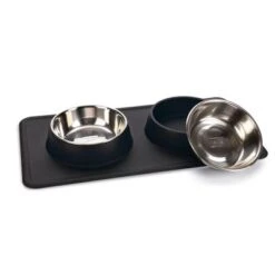 Karlie Stainless Steel Silicone Dex Diner Set Dog Bowl -Perfect Care Shop 209001 karlie dinerset silikon dex schwarz hs 02 5