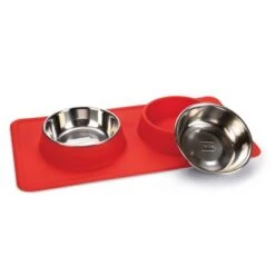 Karlie Stainless Steel Silicone Dex Diner Set Dog Bowl -Perfect Care Shop 209002 karlie dinerset silikon dex rot hs 02 8