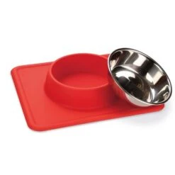 Karlie Stainless Steel Silicone Dex Dog Bowl -Perfect Care Shop 209196 karlie edelstahlnapf silikon dex rot hs 02 2