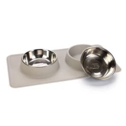 Karlie Stainless Steel Silicone Dex Diner Set Dog Bowl -Perfect Care Shop 209198 karlie dinerset silikon dex hellgrau hs 02 3