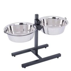 Dog Bowl Stand With 2 Stainless Steel Bowls