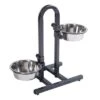 U-Shaped Dog Bowl Stand With Stainless Steel Bowls