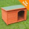 Woody Flat-Roofed Dog Kennel (incl. Free Plastic Door)