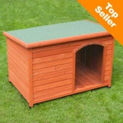 Woody Flat-Roofed Dog Kennel (incl. Free Plastic Door)