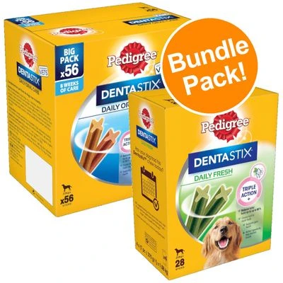 Pedigree Dentastix: 56 Regular & 28 Fresh - Bundle Pack!* 1 Pedigree Dentastix: 56 Regular & 28 Fresh - Bundle Pack!*