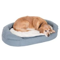 Oval Memory Foam Dog Bed - Grey -Perfect Care Shop 79310 memory oval grau fg 6579 0