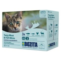 Bozita Chunks In Sauce Pouches Saver Packs 24 X 85g -Perfect Care Shop 89186 bozita tastymeatmenu fishmenu 3x85g 5