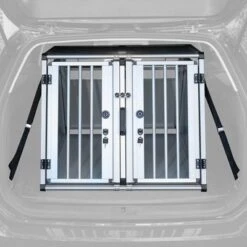 Trixie Aluminium Dog Crate -Perfect Care Shop 99404 autohunde doppelbox inside car grau fg 5805 6