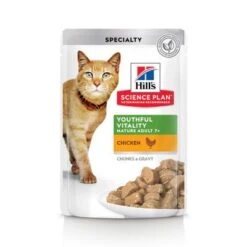 Hill's Science Plan Mature Adult 7+ Senior Vitality -Perfect Care Shop de cat ma youthful vitality chicken pouch ongoing front packaging 5