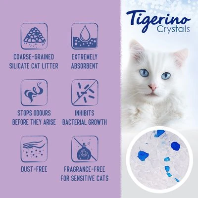 Tigerino Crystals Cat Litter - XXL/XL Grain - Sensitive (fragrance Free) 2 Tigerino Crystals Cat Litter - XXL/XL Grain - Sensitive (fragrance Free) - Image 2