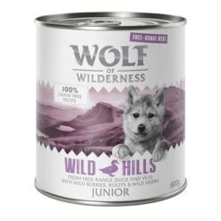 Wolf Of Wilderness Junior "Free-Range" 6 X 800g -Perfect Care Shop wow freerange junior wildhills 800g 1000x1000 1 7